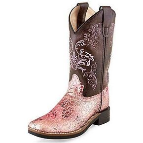 Old West Boots Girl's Antique Pink (Big Kid)