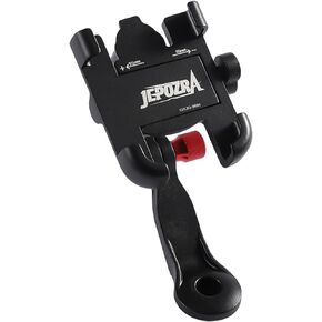 JEPOZRA Bike Phone Mount Motorcycle Phone Mount Bicycle Handlebars Accessories Aluminum Alloy Electric Bicycle Scooter Phone Clip for 4-6.8 Inches Smartphone (Red)