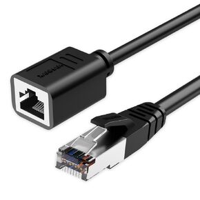 Ethernet Extension Cable 10ft Cat6 Network Patch Cord Extender RJ45 LAN Cable Female to Male Connector for Router, Modem, PC, Computer, Laptop, and Smart TV