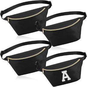 Hillban 4 Pcs Fanny Packs Adjustable Nylon Preppy Waist Packs Bag Water Resistant Classic Fanny Packs for Travel Women Men