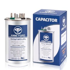 Capacitor Ac Capacitor Cbb65b 40+5 Uf 40/5 Mfd ±6% 370v/440v Dual Run Start Ac Capacitor 40/5 440 Volt,HVAC Capacitor,for Ac Unit Fan Motor Start Or Heat Pump Or Condenser Straight Cool