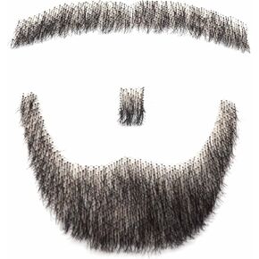 شعر بشري 100%، شارب مكياج اللحية للرجال، مثالي للأزياء والحفلات in Kuwait