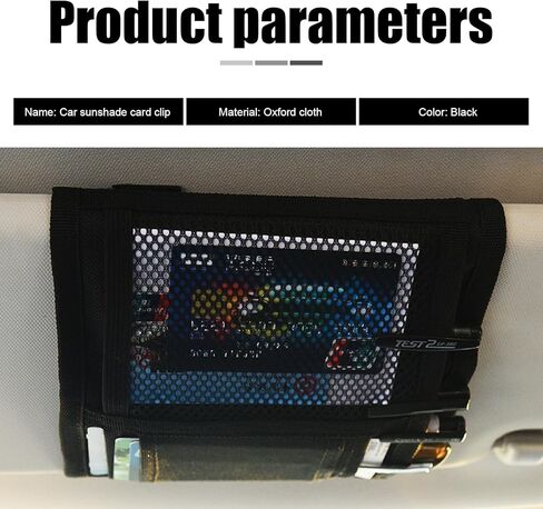 Pack-1 Car Sun Visor Organizer, Auto Sun Visor Card Clip, Car Interior Accessories Pocket Organizer, Universal for Most Cars (Black) in Kuwait