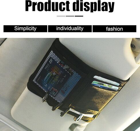 Pack-1 Car Sun Visor Organizer, Auto Sun Visor Card Clip, Car Interior Accessories Pocket Organizer, Universal for Most Cars (Black) in Kuwait