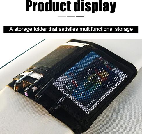 Pack-1 Car Sun Visor Organizer, Auto Sun Visor Card Clip, Car Interior Accessories Pocket Organizer, Universal for Most Cars (Black) in Kuwait