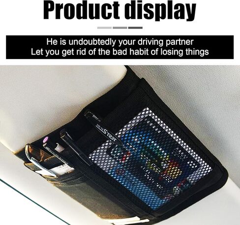 Pack-1 Car Sun Visor Organizer, Auto Sun Visor Card Clip, Car Interior Accessories Pocket Organizer, Universal for Most Cars (Black) in Kuwait