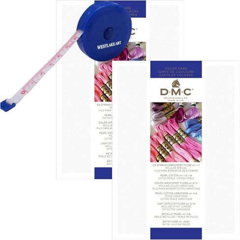 westlake art DMC Color Chart Card for Embroidery Floss, Bundle with Fabric Measuring Tape, Embroidery Thread & Floss Guide, for Crafters and DIY Enthusiasts, Easy Matching & Selection (Pack of 2) in Saudi Arabia