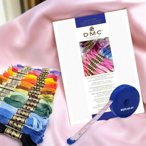 westlake art DMC Color Chart Card for Embroidery Floss, Bundle with Fabric Measuring Tape, Embroidery Thread & Floss Guide, for Crafters and DIY Enthusiasts, Easy Matching & Selection (Pack of 2) in Saudi Arabia