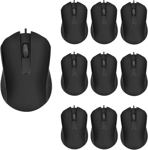 2 Pack Wired Mouse, Ergonomic Computer Mouse,USB Wired Computer Mouse for Right or Left Hand, with Durable Clicks for PC, Computer, Laptop, Desktop, Chromebook, Notebook, Mac (Black) in Saudi Arabia