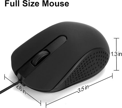 2 Pack Wired Mouse, Ergonomic Computer Mouse,USB Wired Computer Mouse for Right or Left Hand, with Durable Clicks for PC, Computer, Laptop, Desktop, Chromebook, Notebook, Mac (Black) in Saudi Arabia
