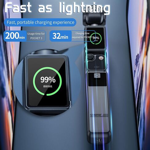 جيب 3 مقبض بطارية 4000 مللي أمبير متوافق مع DJI Osmo Pocket 3,22.5W شحن سريع 1/4 بوصة منفذ خيط لسهولة الاتصال بالحامل ثلاثي القوائم in Kuwait