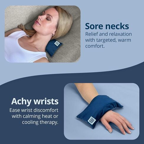 وسادة تسخين صغيرة قابلة للاستخدام في الميكروويف - وسادة تسخين مرجحة وحزمة باردة قابلة لإعادة الاستخدام لعلاج آلام الرقبة والمعصمين والأيدي الباردة، محمولة 8 بوصة × 4 بوصة - 1 رطل in Kuwait