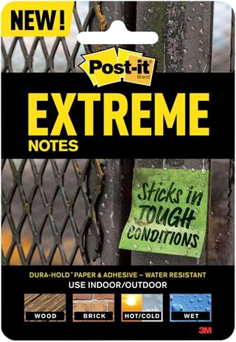 ملاحظات Post-it Extreme، تعمل في الهواء الطلق، تزيل بشكل نظيف، تلتصق حيث لا يمكن للملاحظات الأخرى، برتقالي، 3 × 3 بوصة، 3 وسادات/عبوة، 45 ورقة/وسادة (EXTRM33-3TRYOG) in Saudi Arabia