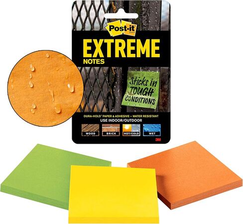 ملاحظات Post-it Extreme، تعمل في الهواء الطلق، تزيل بشكل نظيف، تلتصق حيث لا يمكن للملاحظات الأخرى، برتقالي، 3 × 3 بوصة، 3 وسادات/عبوة، 45 ورقة/وسادة (EXTRM33-3TRYOG) in Saudi Arabia