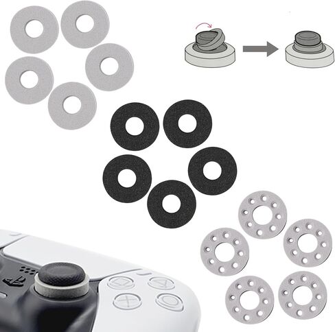 حلقات عازلة لمقبض اللعبة 15 قطعة مع 3 نقاط قوة مختلفة، متوافقة مع بلاي ستيشن 5 (PS5)، PS4، إكس بوكس، سويتش، سويتش برو (أسود/رمادي) (5 ناعم + 5 متوسط ​​+ 5 صلب) in Kuwait