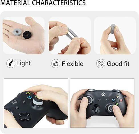 حلقات عازلة لمقبض اللعبة 15 قطعة مع 3 نقاط قوة مختلفة، متوافقة مع بلاي ستيشن 5 (PS5)، PS4، إكس بوكس، سويتش، سويتش برو (أسود/رمادي) (5 ناعم + 5 متوسط ​​+ 5 صلب) in Kuwait