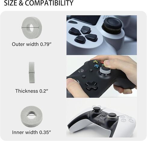 حلقات عازلة لمقبض اللعبة 15 قطعة مع 3 نقاط قوة مختلفة، متوافقة مع بلاي ستيشن 5 (PS5)، PS4، إكس بوكس، سويتش، سويتش برو (أسود/رمادي) (5 ناعم + 5 متوسط ​​+ 5 صلب) in Kuwait