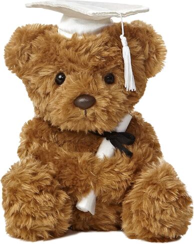 Aurora World Graduation - 8.5 بوصة Wagner Bear Graduation - قبعة بيضاء قطيفة باللون البني in Saudi Arabia