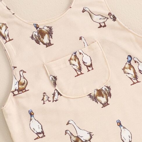 Gueuusu الرضع صبي فتاة ملابس الصيد البقرة/مالارد بطة رومبير أكمام بذلة عموما قصيرة الدنغري رومبير مزرعة الزي in Kuwait