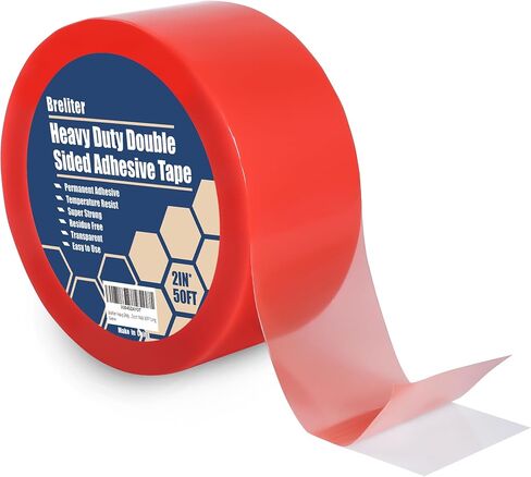 Heavy Duty Double Sided Adhesive Tape - Thin Clear Tape with Strong Adhesive for Arts, Crafts, Paste Photo, Gift Wrap, Adhesive Tapes for Stationery or Household Use - 2Inch Wide 50FT Long in Saudi Arabia