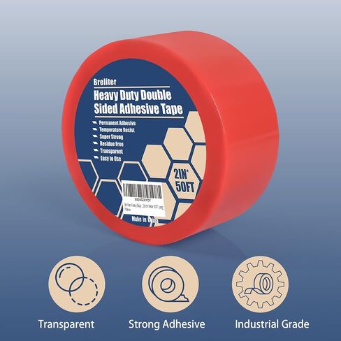 Heavy Duty Double Sided Adhesive Tape - Thin Clear Tape with Strong Adhesive for Arts, Crafts, Paste Photo, Gift Wrap, Adhesive Tapes for Stationery or Household Use - 2Inch Wide 50FT Long in Saudi Arabia