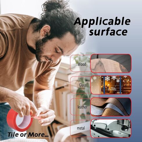 Heavy Duty Double Sided Adhesive Tape - Thin Clear Tape with Strong Adhesive for Arts, Crafts, Paste Photo, Gift Wrap, Adhesive Tapes for Stationery or Household Use - 2Inch Wide 50FT Long in Saudi Arabia