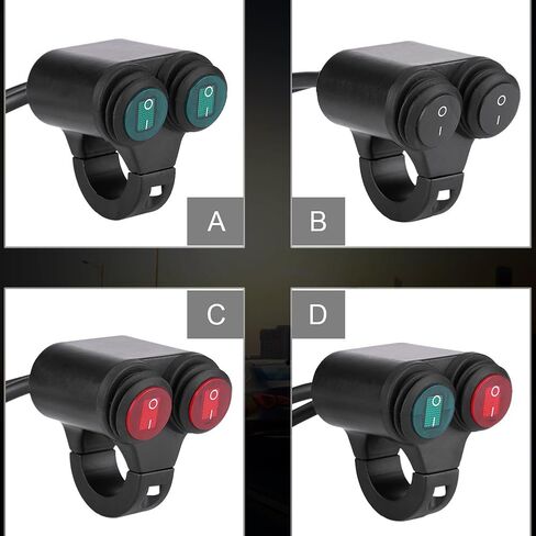 Universal 22mm Motorcycle Handlebar Headlight Switch,Handlebar Brake Fog Lights Switch for Motorcycle (D) in Saudi Arabia