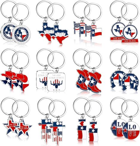 24 Pcs Texas Metal Keychain Texas Gifts and Souvenirs Lone Star State Map Shaped Texas Keychain God Bless Texas Souvenirs in Saudi Arabia