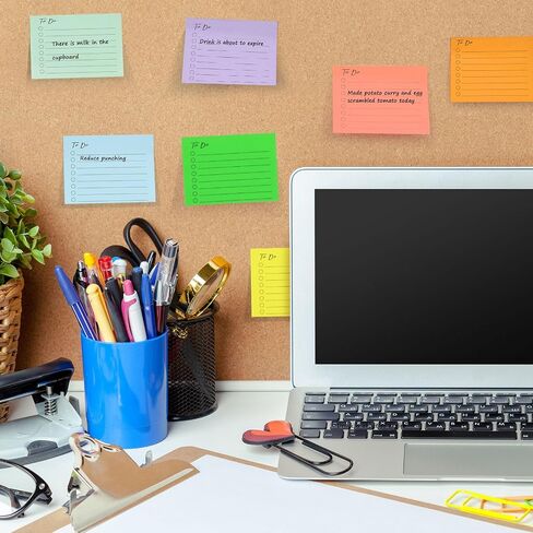 EOOUT 10 Pack Lined Sticky Notes, 500 Sheets to Do List Sticky Notes, 3x4 Inches Self-Stick Notes with Line, Square Sticky Notes for Office, Home, School, Meeting in Saudi Arabia