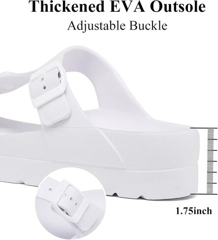 Haifago Women's Platform Sandals with Arch Support, Summer Beach Slides Adjustable Buckle Comfortable Lightweight EVA Slip on Slide in Saudi Arabia