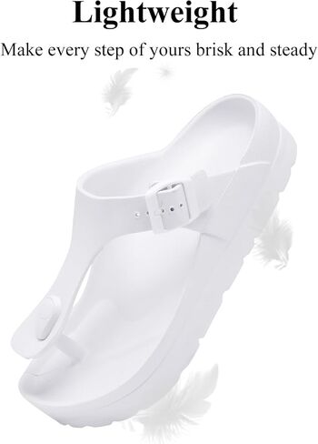 Haifago Women's Platform Sandals with Arch Support, Summer Beach Slides Adjustable Buckle Comfortable Lightweight EVA Slip on Slide in Saudi Arabia
