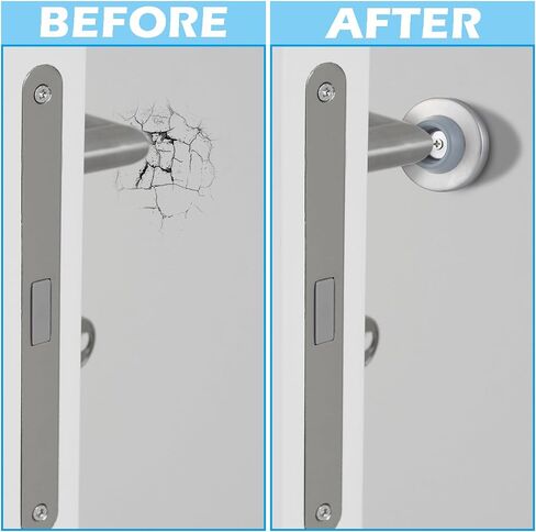 Pangda Concave Wall Door Bumper Stop Silver Stainless Steel Wall Door Bumper with 1-1/8 Inch Gray Round Rubber Protector Stops(Silver,10 Pieces) in Saudi Arabia