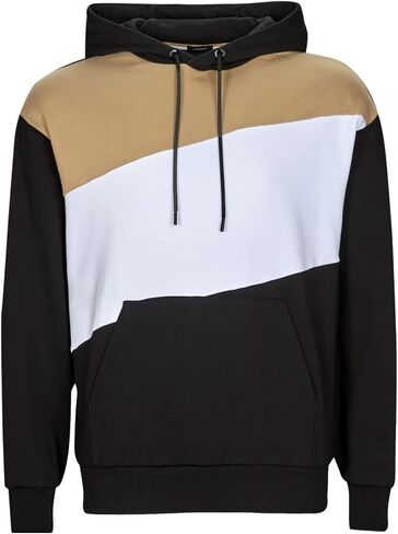 Hugo Boss Men's Sullivan 15 Black Beige White Logo Hoodie Sweatshirt in Saudi Arabia