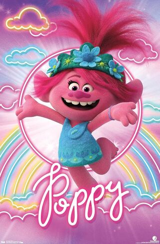 Trends International DreamWorks Trolls 2 - ملصق حائط على شكل خشخاش، 22.375 بوصة × 34 بوصة، نسخة غير مؤطرة in Kuwait