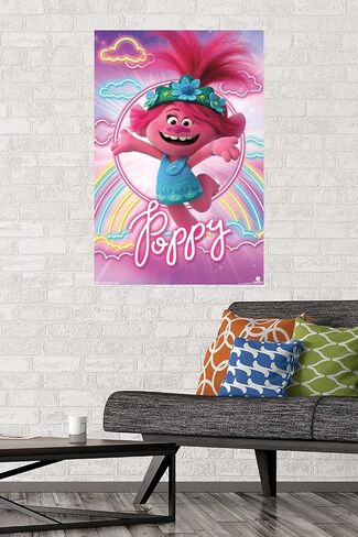 Trends International DreamWorks Trolls 2 - ملصق حائط على شكل خشخاش، 22.375 بوصة × 34 بوصة، نسخة غير مؤطرة in Kuwait