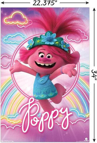 Trends International DreamWorks Trolls 2 - ملصق حائط على شكل خشخاش، 22.375 بوصة × 34 بوصة، نسخة غير مؤطرة in Kuwait