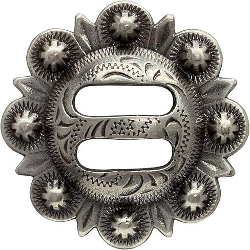 حزمة من 10 قطع من Conchos مشقوقة من الجلد، سرج رأس فني لراكبي الدراجات النارية، فتحة محفورة مصقولة يدويًا - فضي عتيق in Saudi Arabia