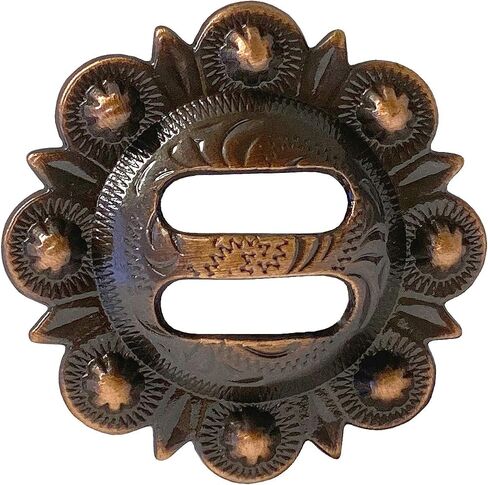 حزمة من 10 قطع من Conchos مشقوقة من الجلد، سرج رأس فني لراكبي الدراجات النارية، فتحة محفورة مصقولة يدويًا - فضي عتيق in Saudi Arabia
