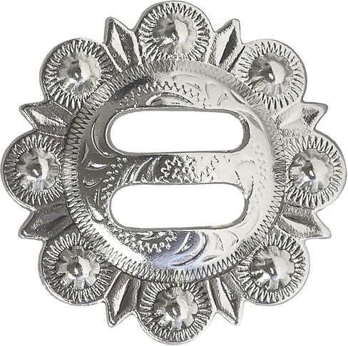 حزمة من 10 قطع من Conchos مشقوقة من الجلد، سرج رأس فني لراكبي الدراجات النارية، فتحة محفورة مصقولة يدويًا - فضي عتيق in Saudi Arabia