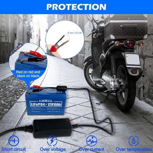 شاحن بطارية ليثيوم LifePO4 بقدرة 14.6 فولت 5 أمبير، جهاز صيانة بطارية السيارات AC-DC للمركبات ATV وAGM والسيارات والدراجات النارية والقوارب وجزازات العشب والمزيد، شاحن الدورة العميقة يتوافق مع معايير CEC، CpAoMwEeLr in Kuwait