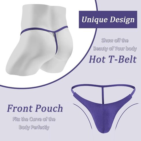 Men's Swimwear Thong, Men's Thong Underwear Bikini Panties T Back Low Rise G-String for Men Free Size in Saudi Arabia