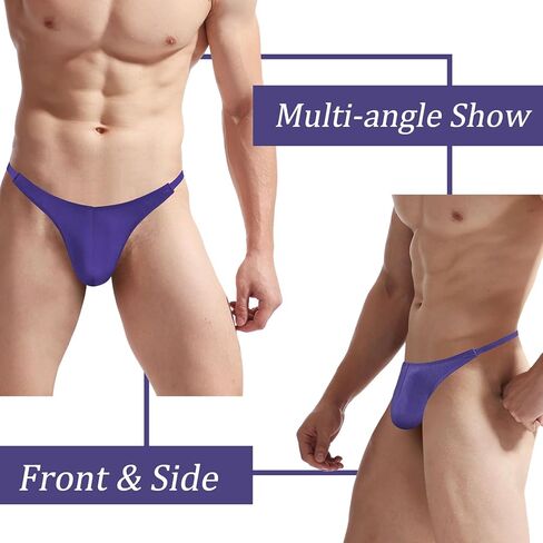 Men's Swimwear Thong, Men's Thong Underwear Bikini Panties T Back Low Rise G-String for Men Free Size in Saudi Arabia