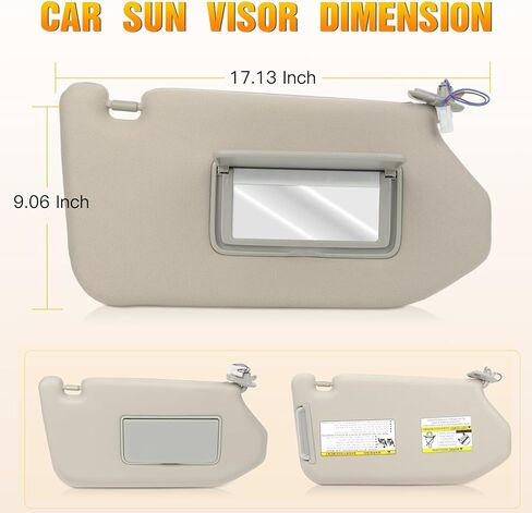 Left & Right Sides Sun Visor with Sunroof Fit for 2013 for Infiniti JX35 2014-2017 for Infiniti QX60 2013-2018 for Nissan Pathfinder Tan Beige Sunvisor Replace 96401-9PB0A,96400-9PB0A in Saudi Arabia