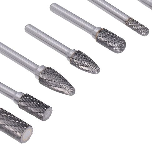 8Pcs Rotary Burrs Set, Carving Burr Bits 1/8" Shank Double Cut Burs Rotary File Carving Grinding Bit for Wood & Stone Carving, Steel Metal Working in Saudi Arabia