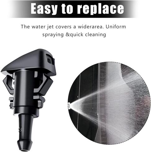 مجموعة فوهات غسيل الزجاج الأمامي 42 في 1، 4805742AB 5116079AA موصل خرطوم السوائل، مع خرطوم 6.5 قدم، 4 فوهات رش، غسالات، 3 موصلات، 30 مثبت، يناسب دودج، كرايسلر، جيب (أسود) in Kuwait