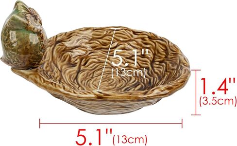 Jewelry Tray Owl Trinket Dish Ceramic Serving Bowl Decorative Desk Storage Plate Organizer for Rings Earrings Necklaces Watch Coins Keys, Owl Soap Dish Holder, Key Bowl, Candy Dish (1 Pack) in Saudi Arabia