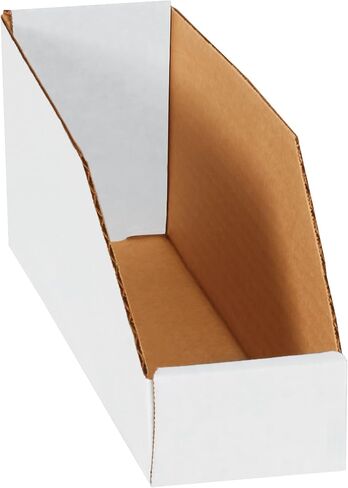 BFBINEB123 Open Top Bin Boxes, 3" x 12" x 4 1/2", White (Pack of 50) in Saudi Arabia