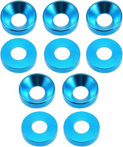 uxcell 10Pcs 0.47" x 0.2" x 0.13" Aluminum Alloy Countersunk Washer for Screw Bolt Blue in Saudi Arabia