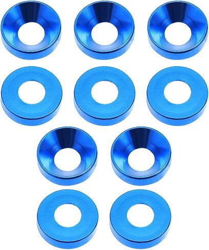 uxcell 10Pcs 0.47" x 0.2" x 0.13" Aluminum Alloy Countersunk Washer for Screw Bolt Blue in Saudi Arabia