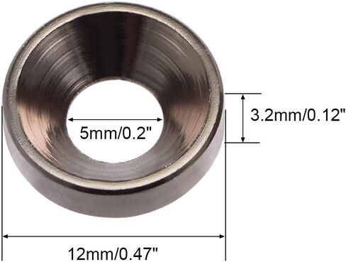 uxcell 10Pcs 0.47" x 0.2" x 0.13" Aluminum Alloy Countersunk Washer for Screw Bolt Blue in Saudi Arabia